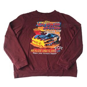 Shein Mens Crewneck Sweatshirt Maroon The Dream Is True Size Medium